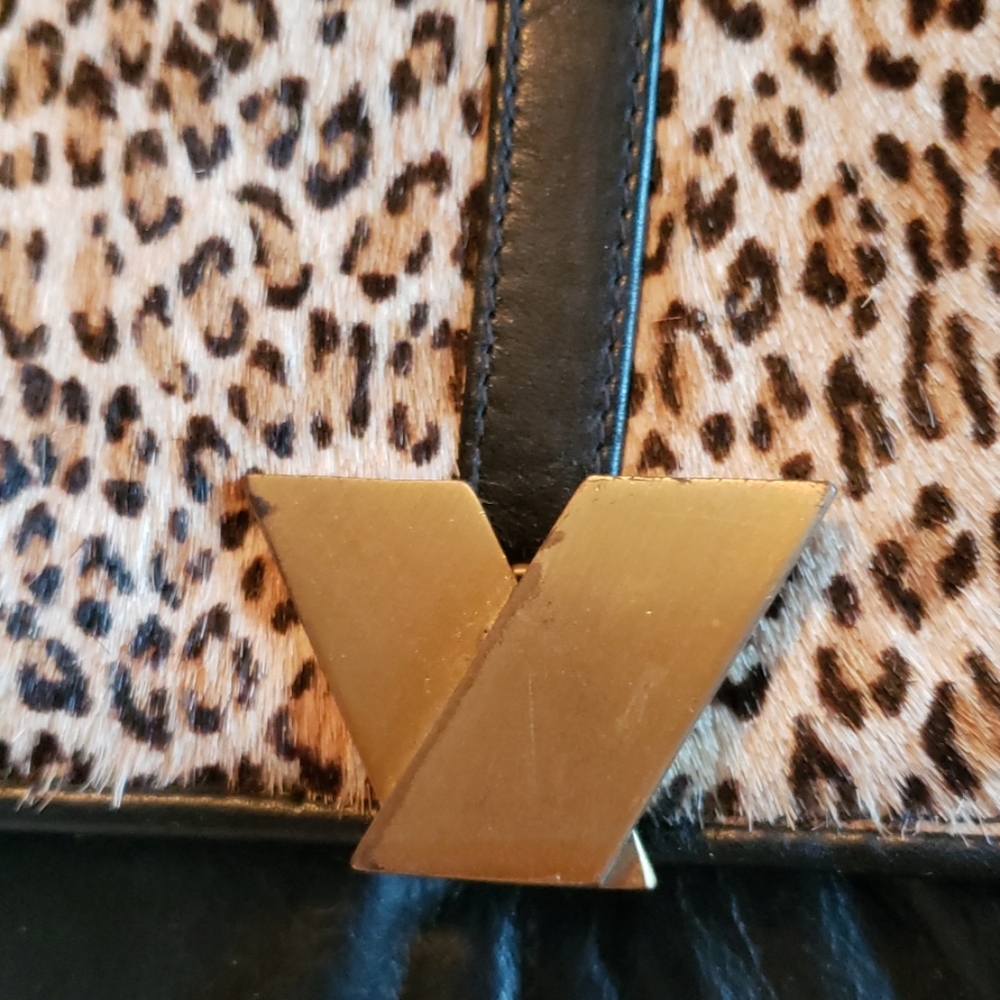 Vintage Lisette leather and fur handbag - Picture 5 of 8